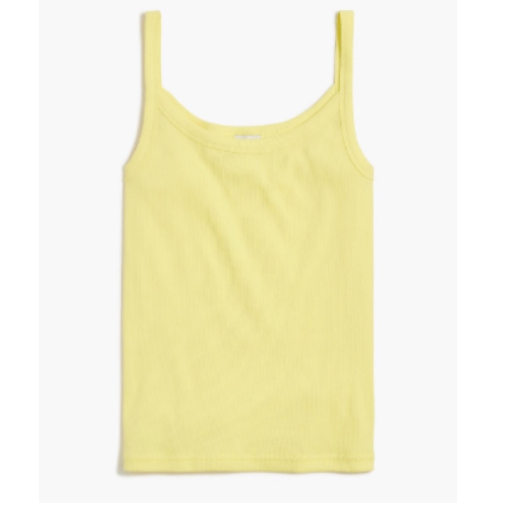 J.Crew slim strap ribbed tank top in butter yellow